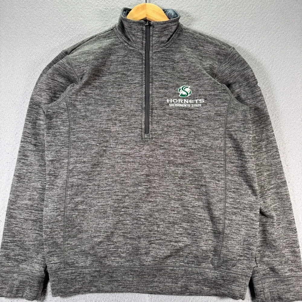 Sacramento States Hornets Half Zip Sweatshirt Adult Small Gray Adidas Team Issue